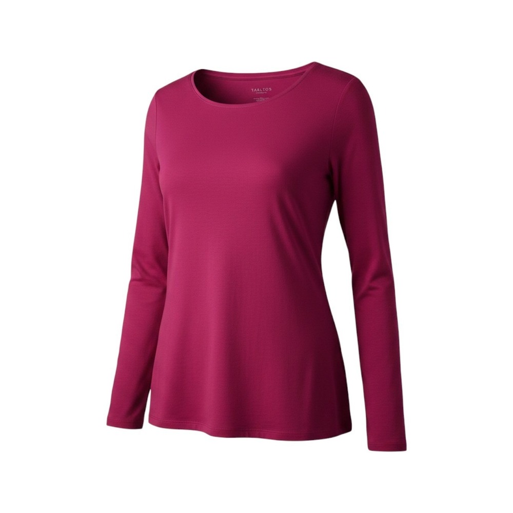 Talbots Plus 2X Magenta Long Sleeve Top – 100% Cotton Soft Knit Shirt